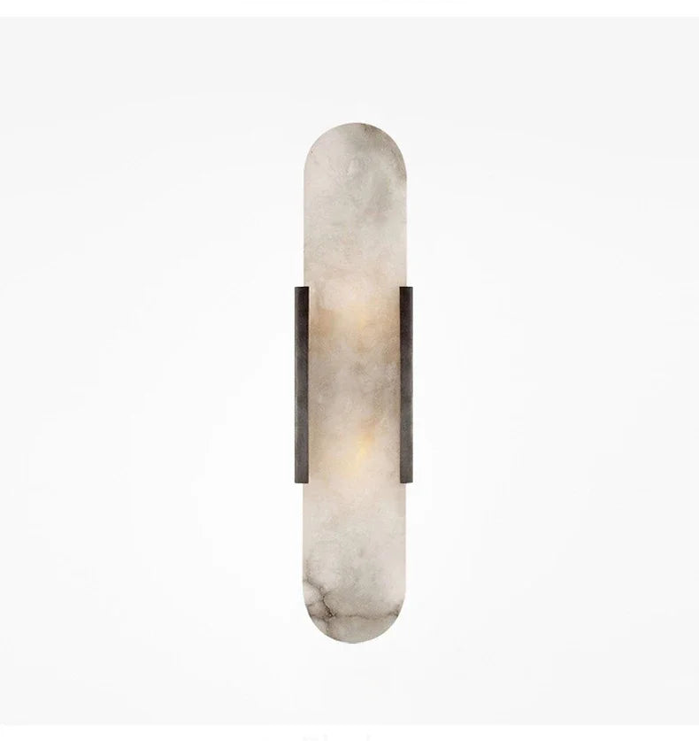 Natural Marble Wall Lamp with G4 Socket – Scandinavian Design for Bedroom and Living Room, 10x35 cm