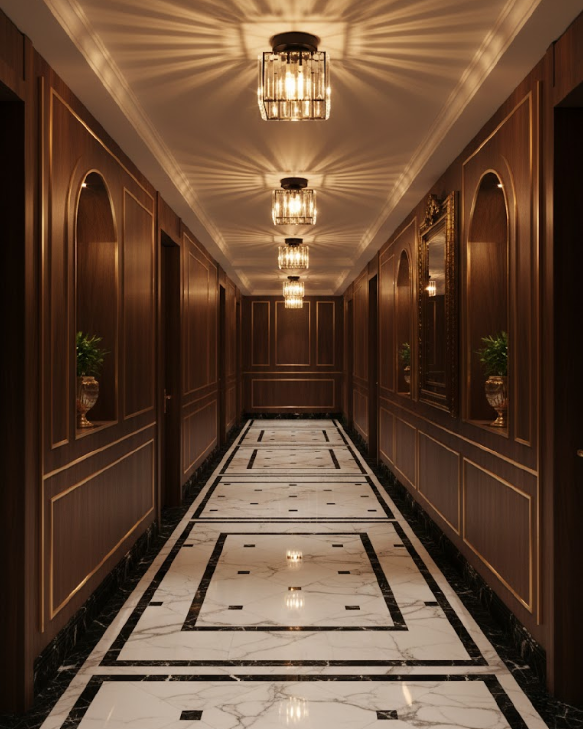 Jet Black Ceiling Lamp with Faceted Glass for Bedroom and Modern Interior