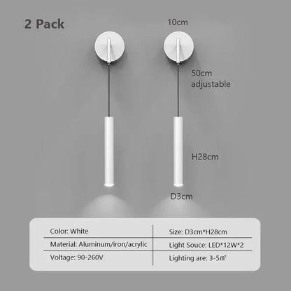 Modern LED Wall Lamp for Bedroom – Creative Aluminum Wall Candlestick for Reading
