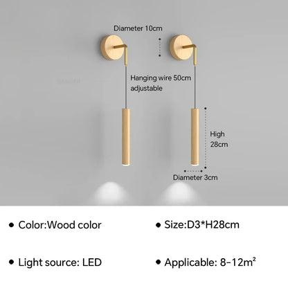 Modern LED Wall Lamp for Bedroom – Creative Aluminum Wall Candlestick for Reading