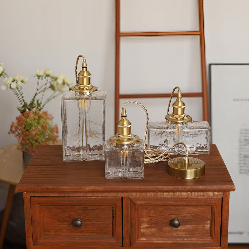 Modern Retro Pendant Lamp with Gold Accents for Dining Table and Living Room – Glass Design Lamp