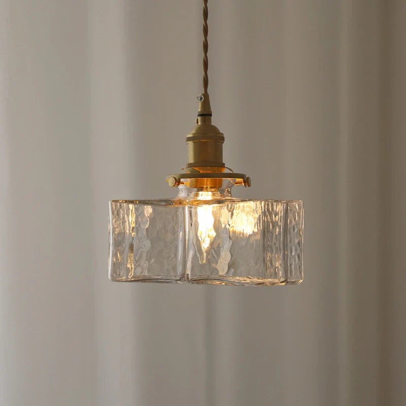 Modern Retro Pendant Lamp with Gold Accents for Dining Table and Living Room – Glass Design Lamp