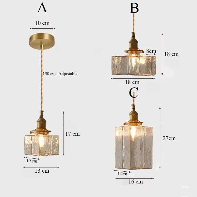 Modern Retro Pendant Lamp with Gold Accents for Dining Table and Living Room – Glass Design Lamp