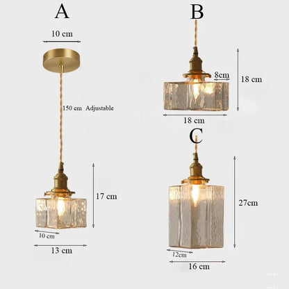 Modern Retro Pendant Lamp with Gold Accents for Dining Table and Living Room – Glass Design Lamp