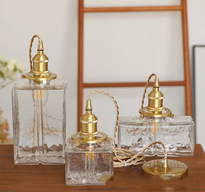 Modern Retro Pendant Lamp with Gold Accents for Dining Table and Living Room – Glass Design Lamp
