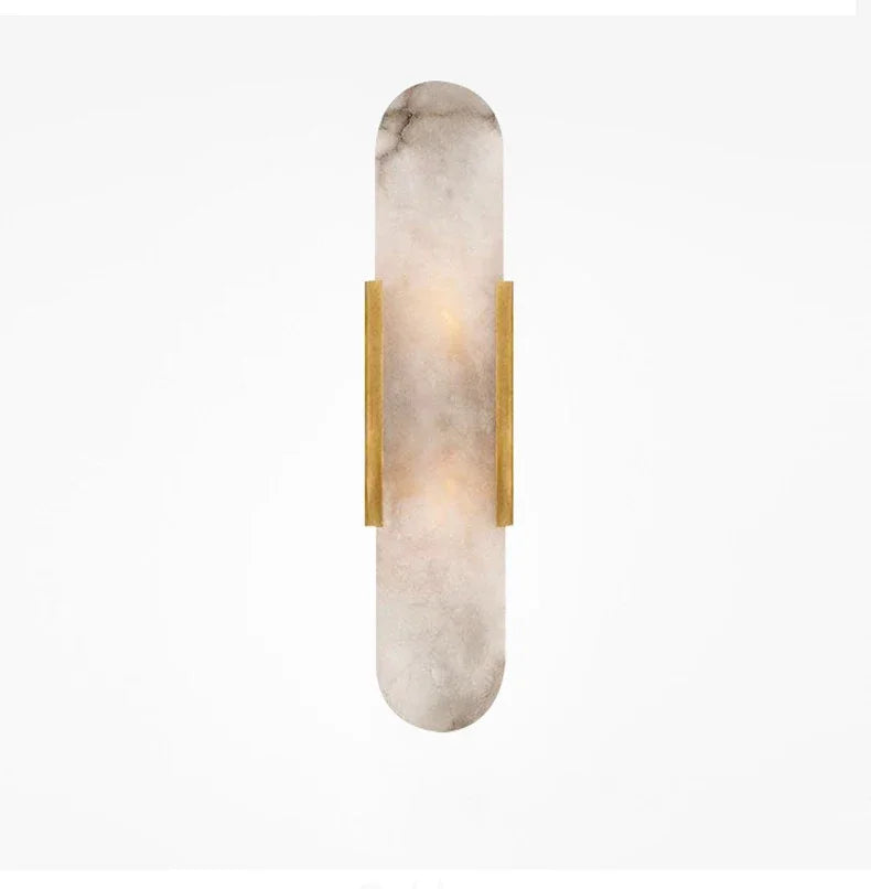 Natural Marble Wall Lamp with G4 Socket – Scandinavian Design for Bedroom and Living Room, 10x35 cm