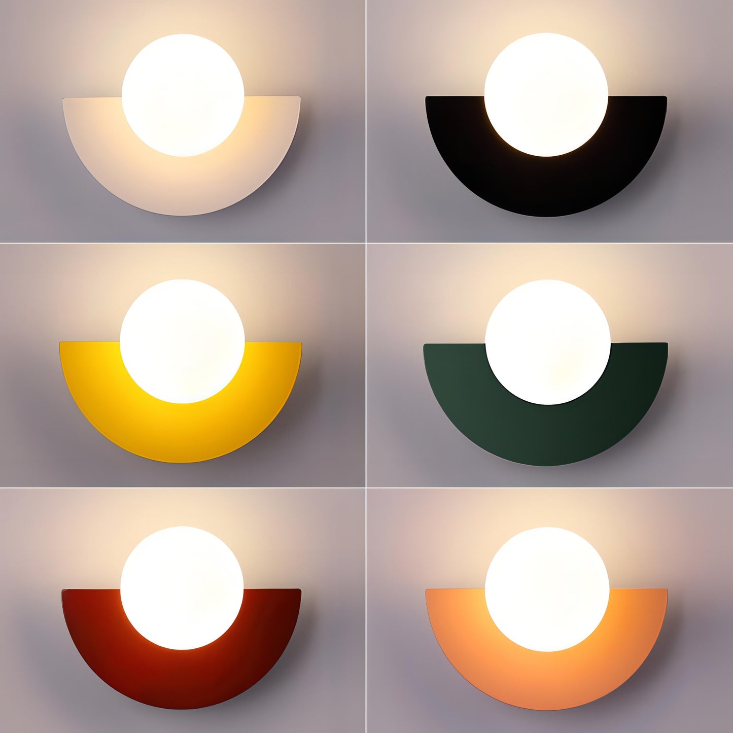 Nordic Hemisphere Wall Lamp in 6 Colors – Stylish Lighting for Your Home