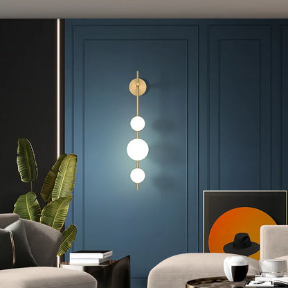 Nordic Wall Lamp with LED for Living Room and Bedroom – Copper Finish, Vertical Wall Lamp, 15CM x 65CM or 15CM x 85CM