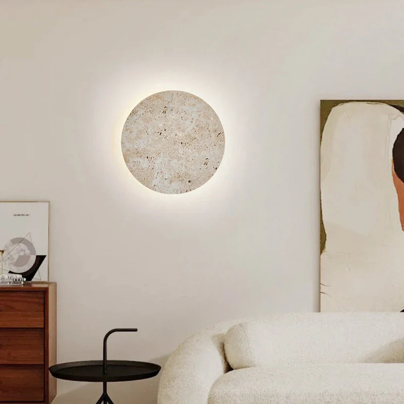 Nordic Luxe Stone LED Wall Lamp for Indoor Use - Creative Wall Lamp for Bedroom and Living Room, Gray 30x15cm