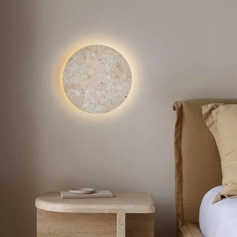 Nordic Luxe Stone LED Wall Lamp for Indoor Use - Creative Wall Lamp for Bedroom and Living Room, Gray 30x15cm