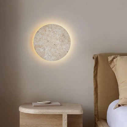 Nordic Luxe Stone LED Wall Lamp for Indoor Use - Creative Wall Lamp for Bedroom and Living Room, Gray 30x15cm