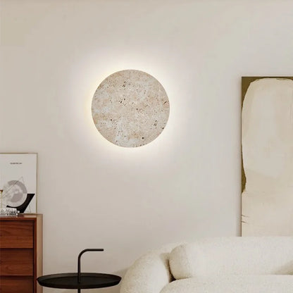 Nordic Luxe Stone LED Wall Lamp for Indoor Use - Creative Wall Lamp for Bedroom and Living Room, Gray 30x15cm