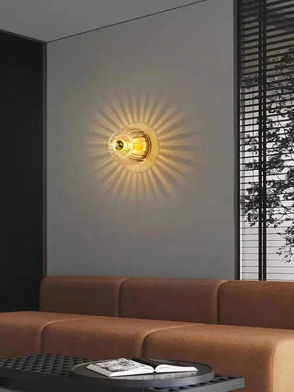 Scandinavian Bauhaus Wall Lamp made of Glass and Metal for Indoor Use – Modern Design for Living Rooms and Hallways