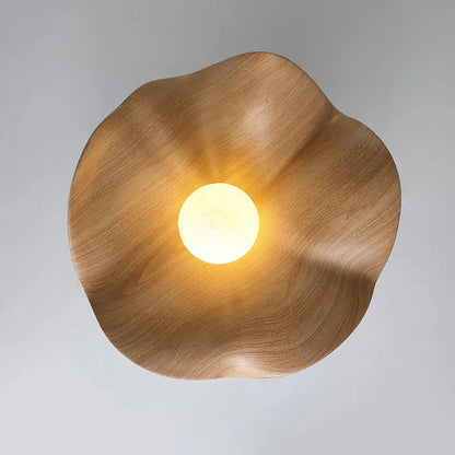 Scandinavian Wooden Lotus Ceiling Lamp – LED Ceiling Light for Bedroom and Living Room Lighting