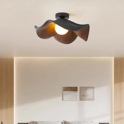 Scandinavian Wooden Lotus Ceiling Lamp – LED Ceiling Light for Bedroom and Living Room Lighting